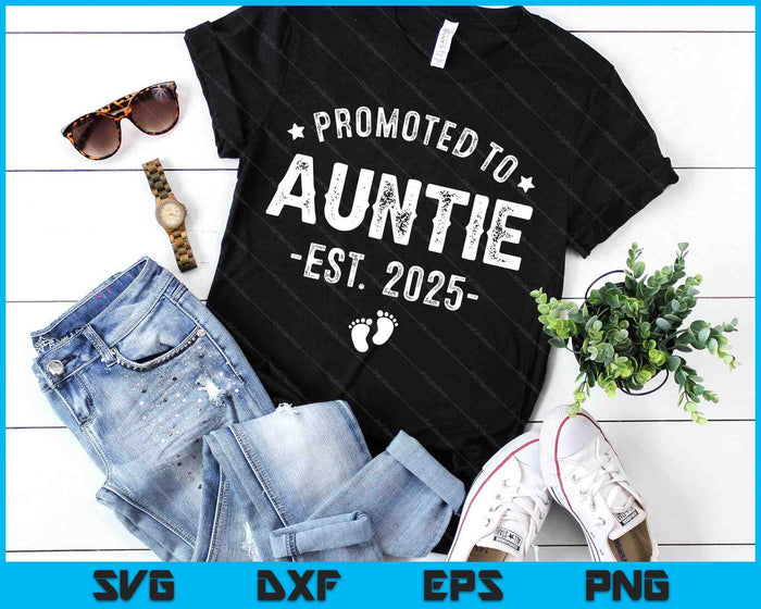 Promoted To Auntie 2025 Soon To Be First Time Aunt SVG PNG Digital Printable Files