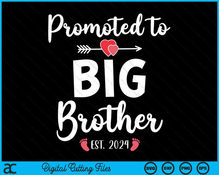 Promoted To Big Brother Est 2024 For Pregnancy Announcement SVG PNG Digital Cutting Files