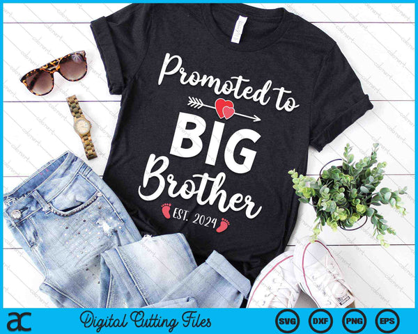 Promoted To Big Brother Est 2024 For Pregnancy Announcement SVG PNG Digital Cutting Files