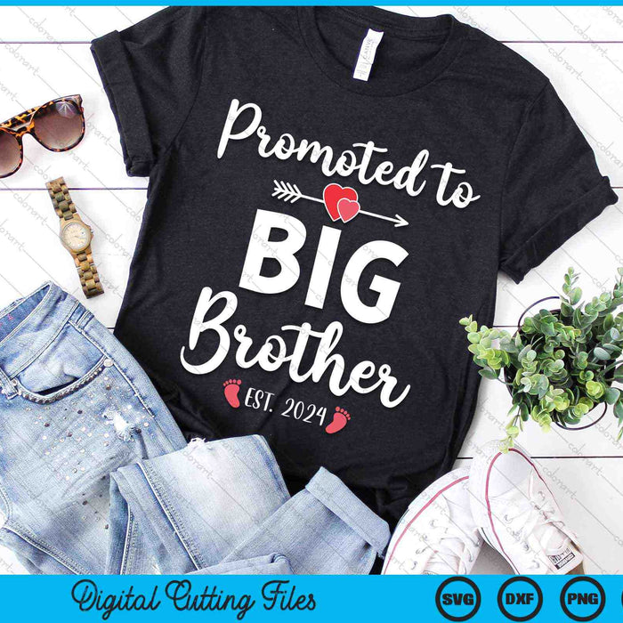 Promoted To Big Brother Est 2024 For Pregnancy Announcement SVG PNG Digital Cutting Files