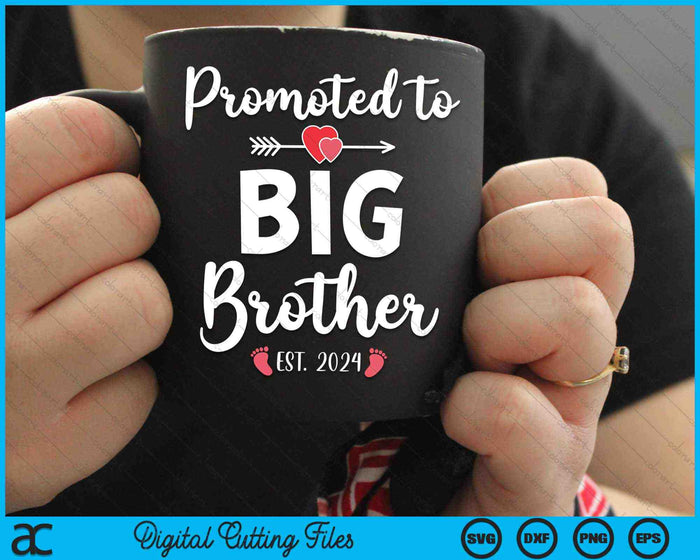 Promoted To Big Brother Est 2024 For Pregnancy Announcement SVG PNG Digital Cutting Files