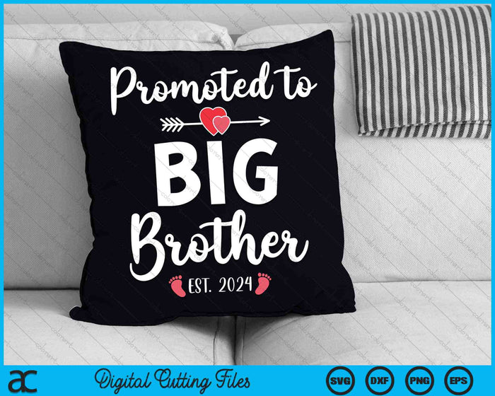 Promoted To Big Brother Est 2024 For Pregnancy Announcement SVG PNG Digital Cutting Files