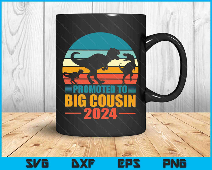 Promoted To Big Cousin 2024 Dinosaur T-Rex SVG PNG Digital Printable Files