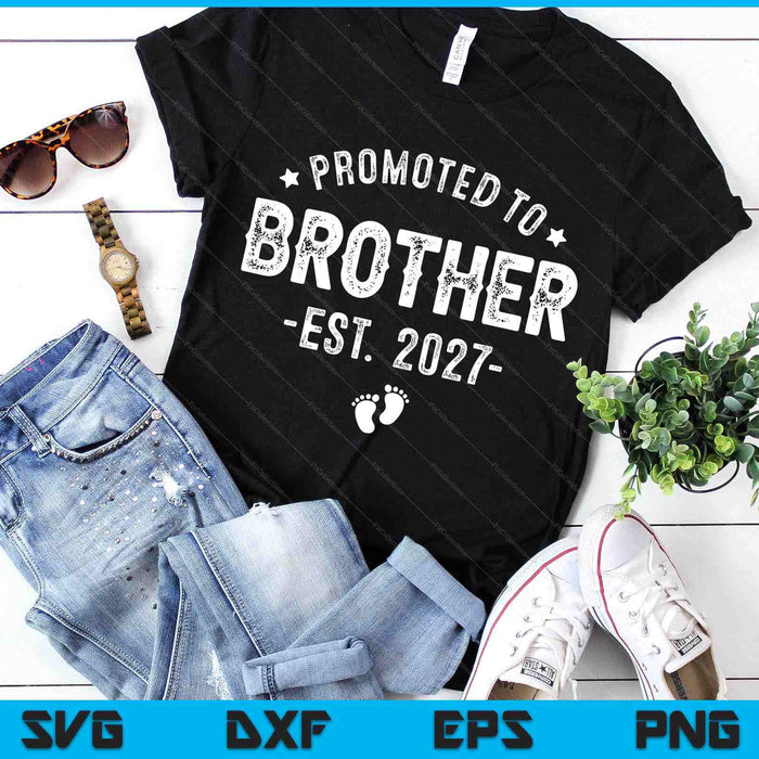 Promoted To Brother 2027 Soon To Be First Time Brother SVG PNG Digital Cutting Files