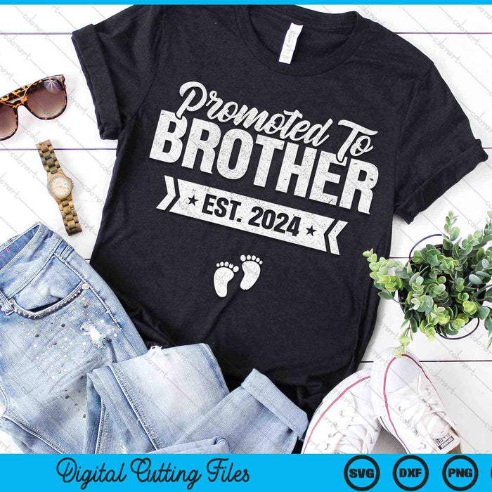 Promoted To Brother Est. 2024 New Brother SVG PNG Digital Cutting Files