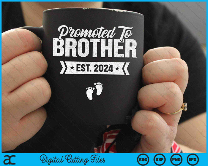 Promoted To Brother Est. 2024 New Brother SVG PNG Digital Cutting Files