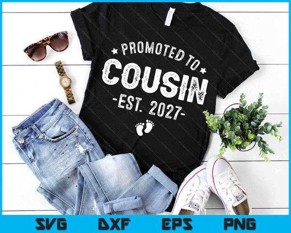 Promoted To Cousin 2027 Soon To Be First Time Cousin SVG PNG Digital Cutting Files