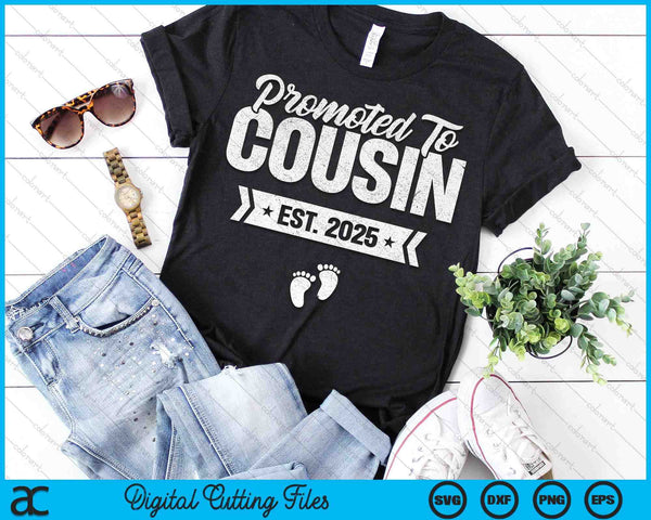 Promoted To Cousin Est. 2025 New Cousin SVG PNG Digital Printable Files