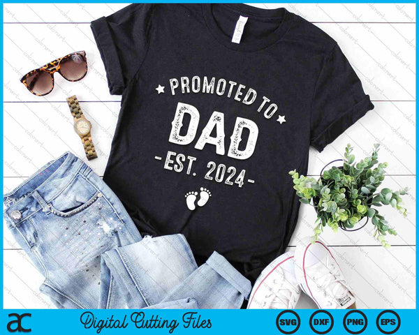 Promoted To Dad 2024 Soon To Be First Time Father SVG PNG Digital Cutting Files