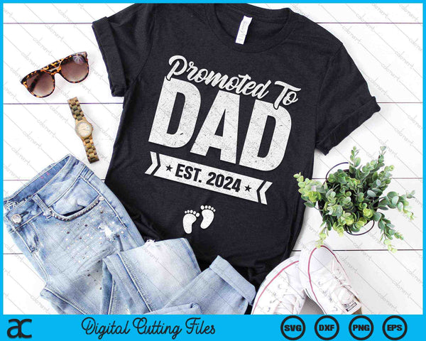 Promoted To Dad Est. 2024 New Dad SVG PNG Digital Cutting Files