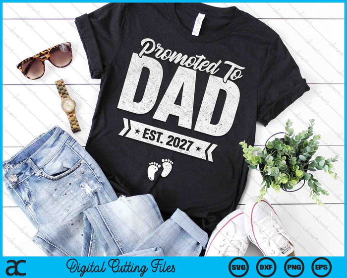 Promoted To Dad Est. 2027 New Dad SVG PNG Digital Cutting Files