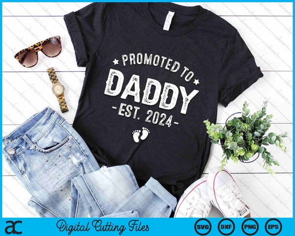 Promoted To Daddy 2024 Soon To Be First Time Father SVG PNG Digital Cutting Files