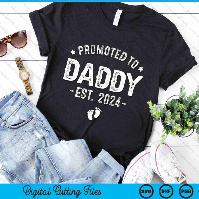 Promoted To Daddy 2024 Soon To Be First Time Father SVG PNG Digital Cutting Files