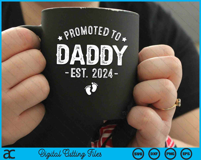 Promoted To Daddy 2024 Soon To Be First Time Father SVG PNG Digital Cutting Files