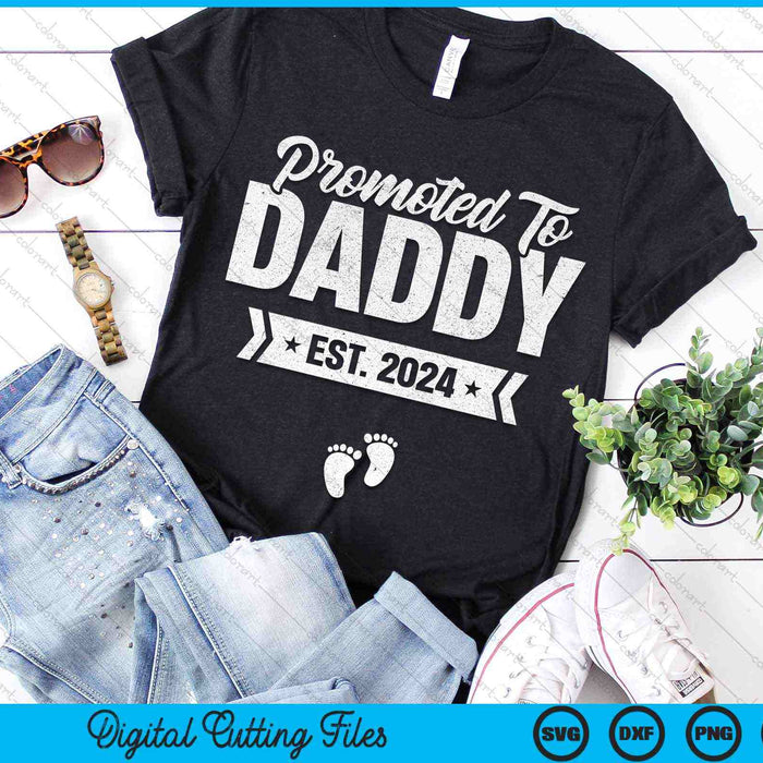 Promoted To Daddy Est. 2024 New Daddy SVG PNG Digital Cutting Files