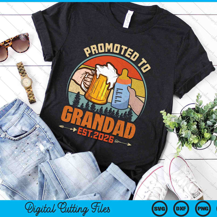 Promoted To Grandad 2026 SVG PNG Digital Printable Files