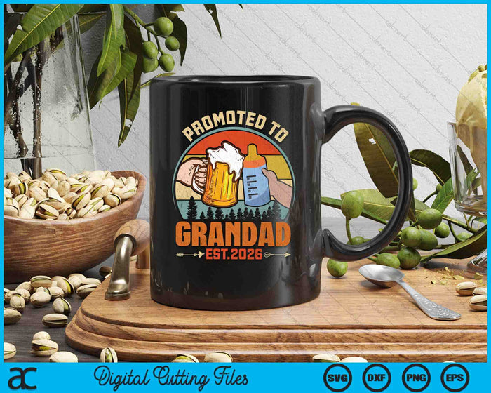 Promoted To Grandad 2026 SVG PNG Digital Printable Files