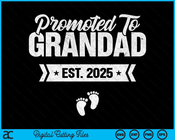 Promoted to grandad est. 2025 new grandad SVG PNG cut file for Cricut