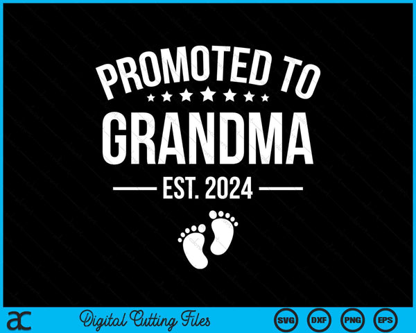 Promoted To Grandma 2024 Funny 1st Time Grandma SVG PNG Digital Cutting Files