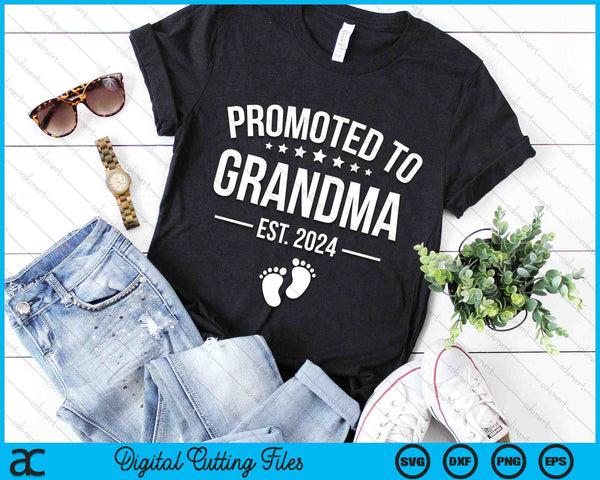 Promoted To Grandma 2024 Funny 1st Time Grandma SVG PNG Digital Cutting Files