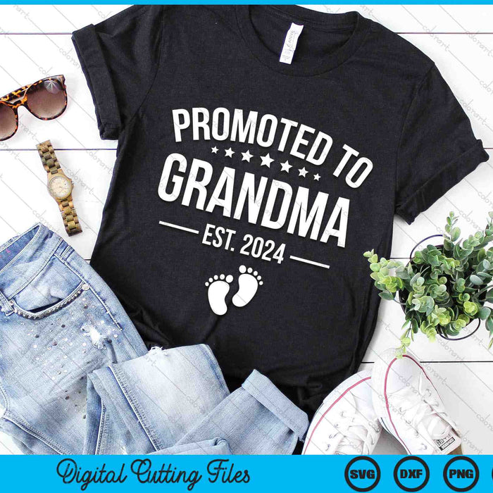 Promoted To Grandma 2024 Funny 1st Time Grandma SVG PNG Digital Cutting Files