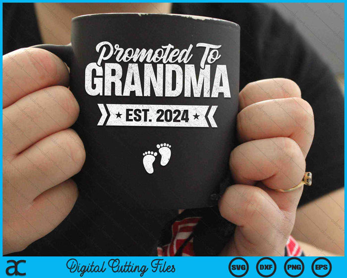 Promoted To Grandma Est. 2024 New Grandma SVG PNG Digital Cutting Files