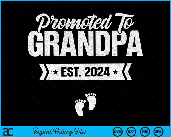 Promoted To Grandpa Est. 2024 New Grandpa SVG PNG Digital Cutting Files