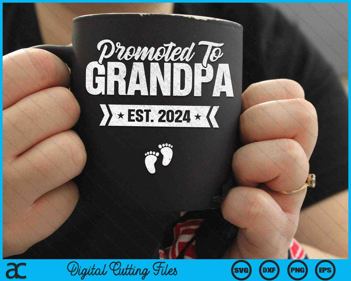 Promoted To Grandpa Est. 2024 New Grandpa SVG PNG Digital Cutting Files