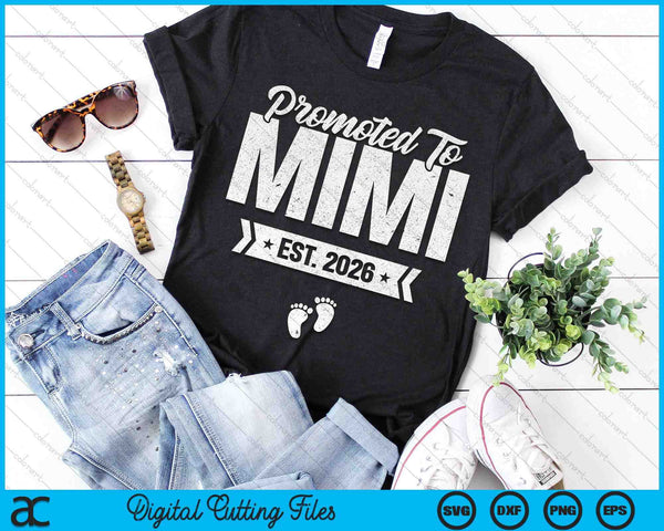 Promoted To Mimi Est. 2026 New Mimi SVG PNG Digital Cutting Files