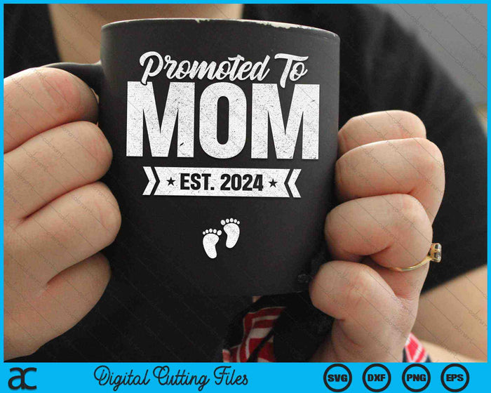 Promoted To Mom Est. 2024 New Mom SVG PNG Digital Cutting Files