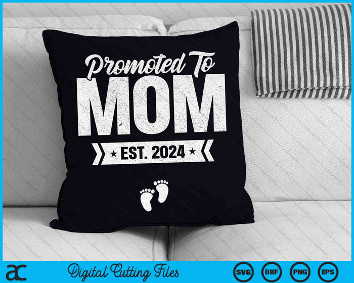 Promoted To Mom Est. 2024 New Mom SVG PNG Digital Cutting Files