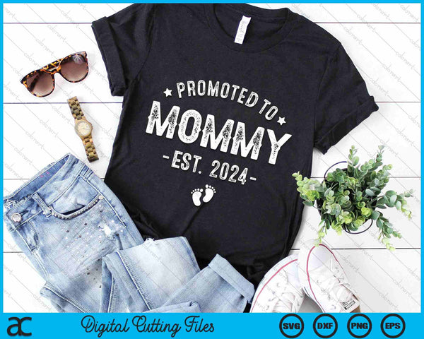 Promoted To Mommy 2024 Soon To Be First Time Mother SVG PNG Digital Cutting Files