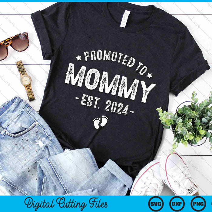 Promoted To Mommy 2024 Soon To Be First Time Mother SVG PNG Digital Cutting Files