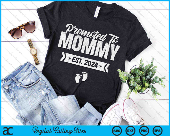 Promoted To Mommy Est. 2024 New Mommy SVG PNG Digital Cutting Files