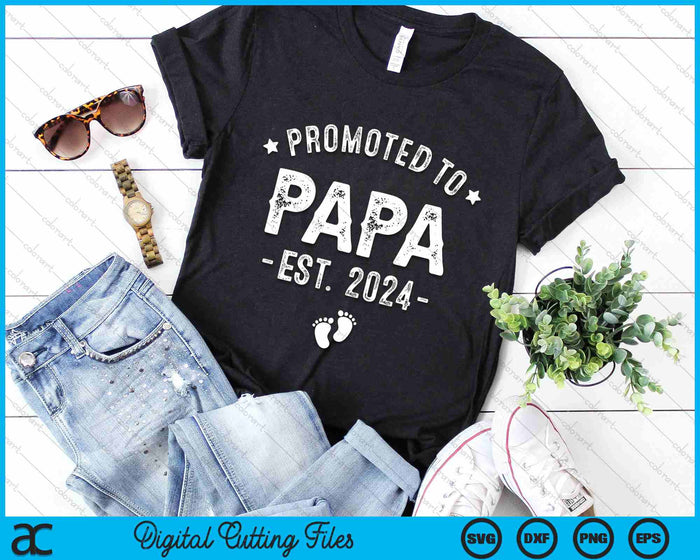 Promoted To Papa 2024 Soon To Be First Time Father SVG PNG Digital Cutting Files