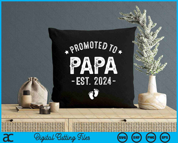 Promoted To Papa 2024 Soon To Be First Time Father SVG PNG Digital Cutting Files