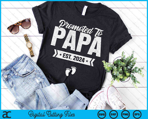 Promoted To Papa Est. 2024 New Papa SVG PNG Digital Cutting Files