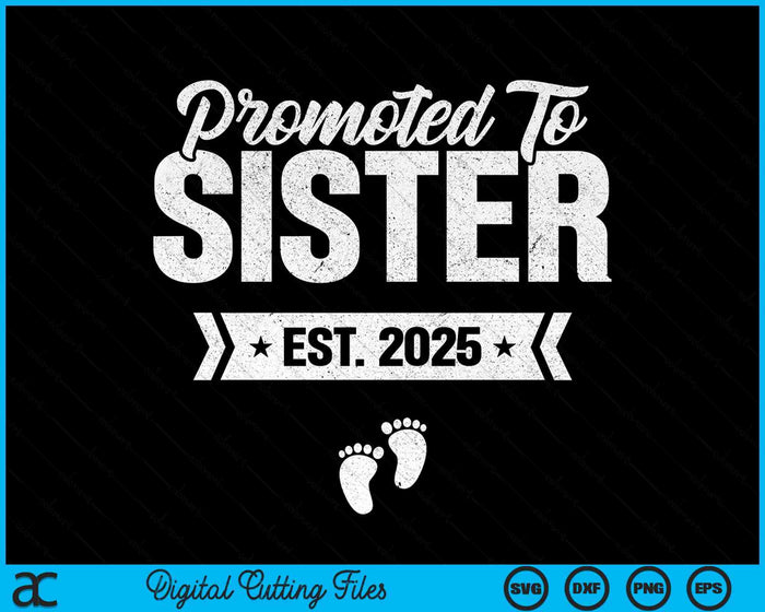 Promoted To Sister Est. 2025 New Sister SVG PNG Digital Printable Files