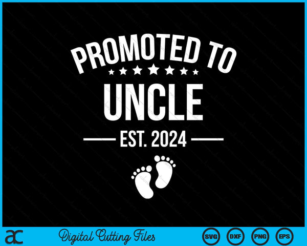 Promoted To Uncle 2024 Funny 1st Time Uncle SVG PNG Digital Cutting Files