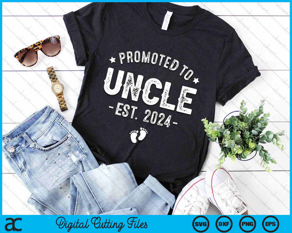 Promoted To Uncle 2024 Soon To Be First Time Father SVG PNG Digital Cutting Files