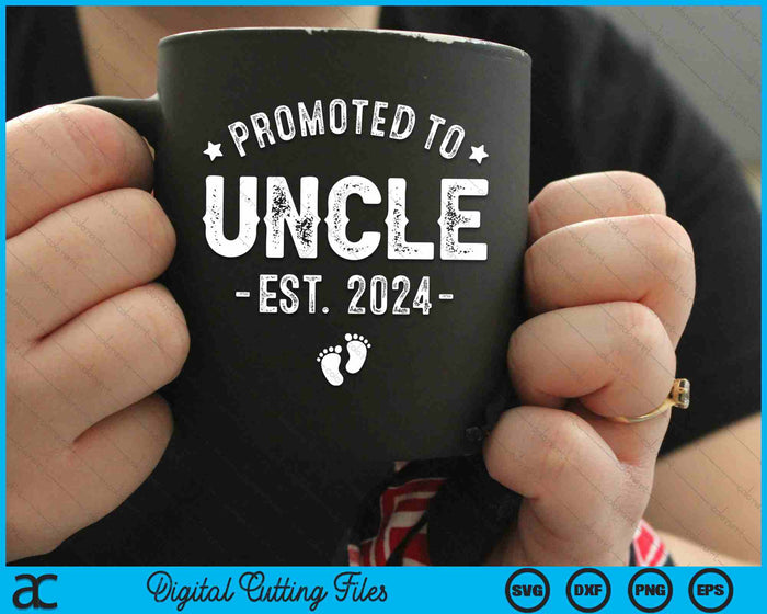 Promoted To Uncle 2024 Soon To Be First Time Father SVG PNG Digital Cutting Files