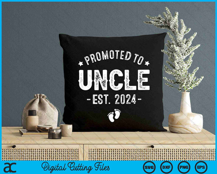 Promoted To Uncle 2024 Soon To Be First Time Father SVG PNG Digital Cutting Files