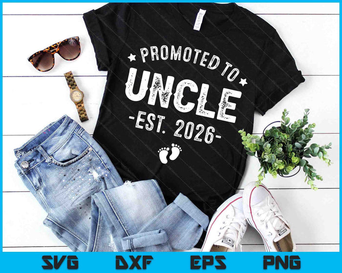 Promoted To Uncle 2026 Soon To Be First Time Uncle SVG PNG Digital Printable Files