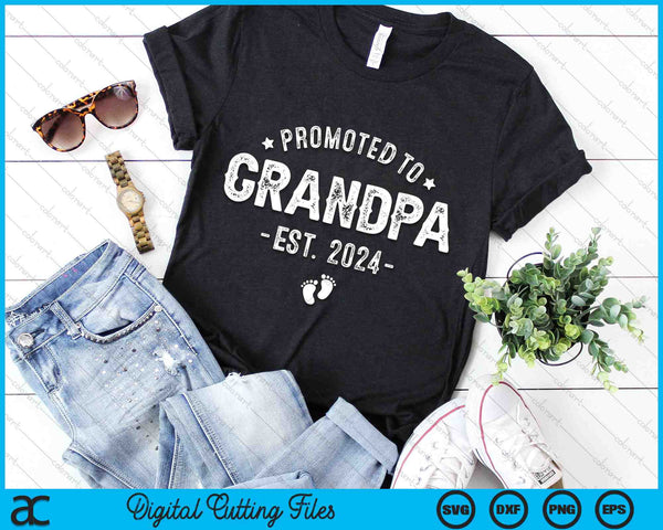 Promoted to Grandpa 2024 Soon to Be First Time Grandfather SVG PNG Digital Cutting Files