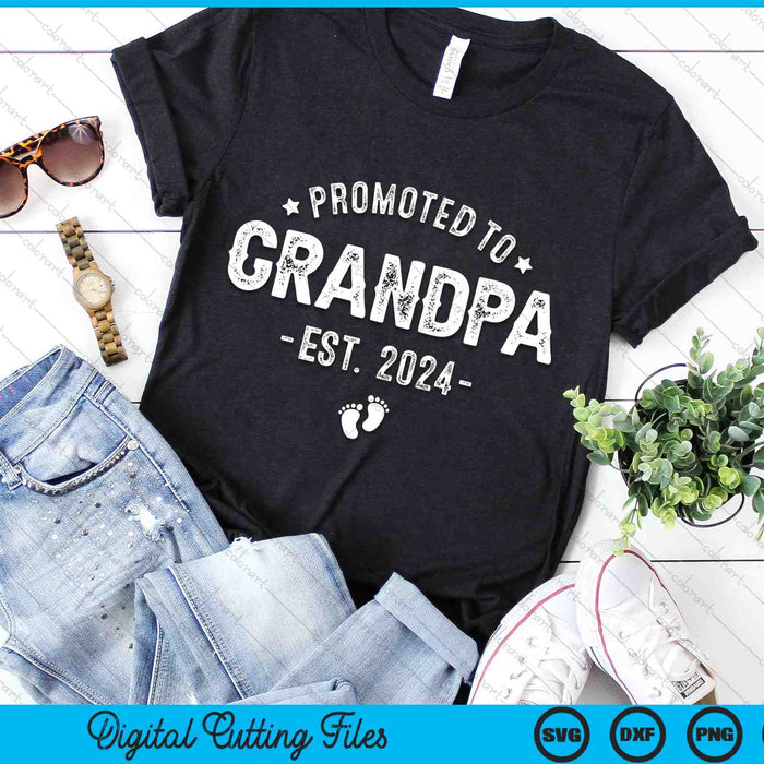 Promoted to Grandpa 2024 Soon to Be First Time Grandfather SVG PNG Digital Cutting Files