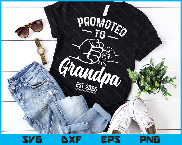 Promoted to Grandpa 2026 Present For First Time New Grandpa SVG PNG Digital Printable Files