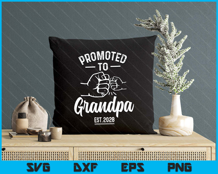 Promoted to Grandpa 2028 Present For First Time New Grandpa SVG PNG Digital Printable Files