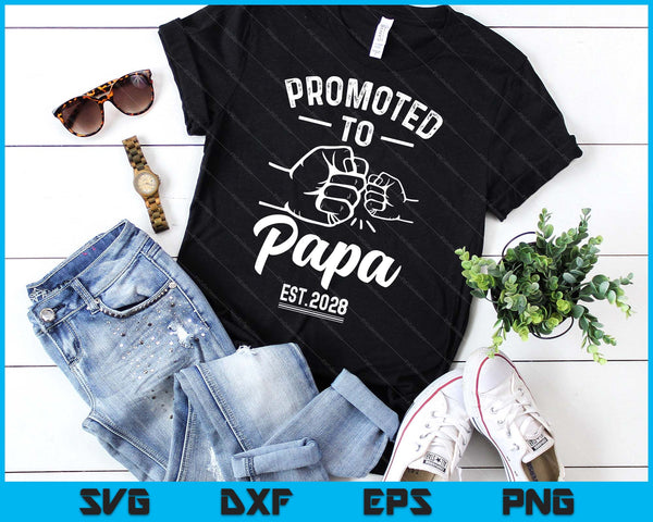 Promoted to Papa 2028 Present For First Time New Papa SVG PNG Digital Printable Files