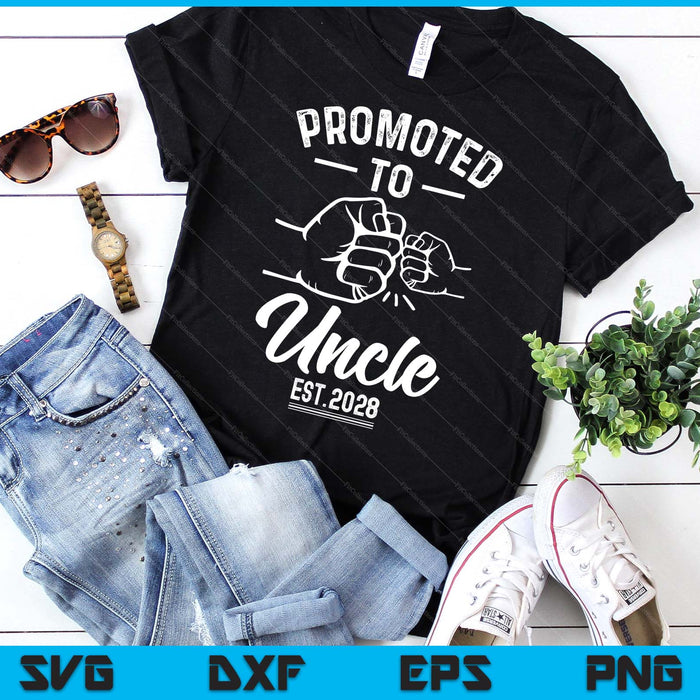 Promoted to Uncle 2028 Present For First Time New Uncle SVG PNG Digital Printable Files