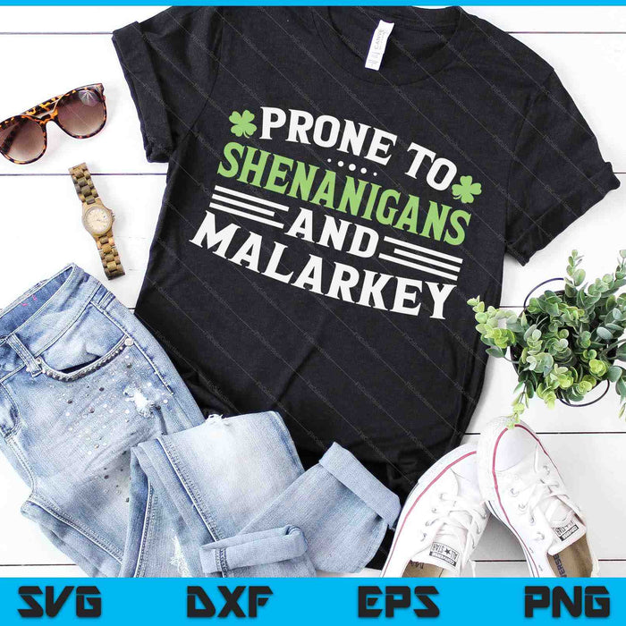 Gevoelig voor Shenanigans & Malarkey Fun Clovers St Patrick's Day SVG PNG snijden afdrukbare bestanden